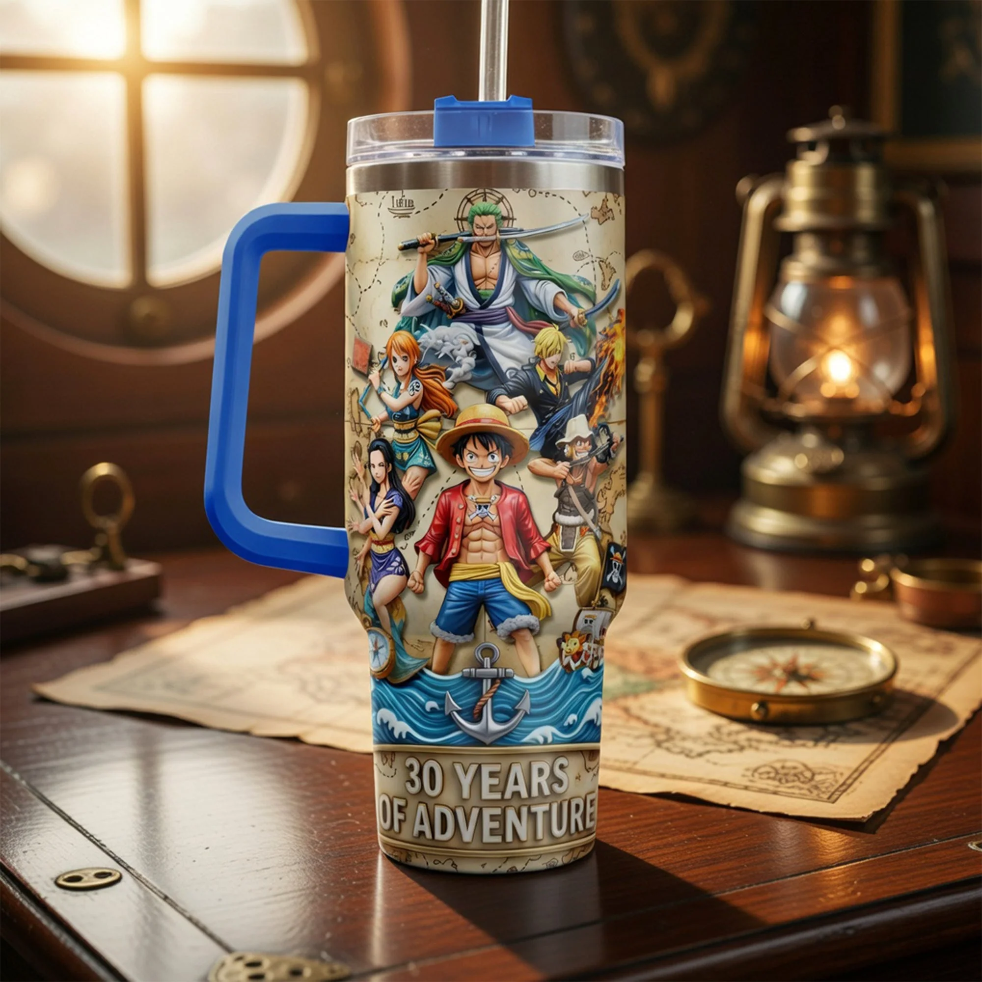 OnPi 30 Years Of Adventure - Personalized Tumbler With Handle - Gift For Movie Fans - Image 4