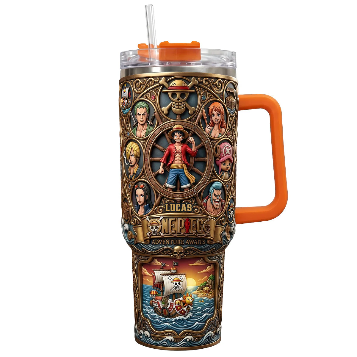 OnPi Adventure Awaits - Personalized Tumbler With Handle - Gift For Movie Fans - Image 4