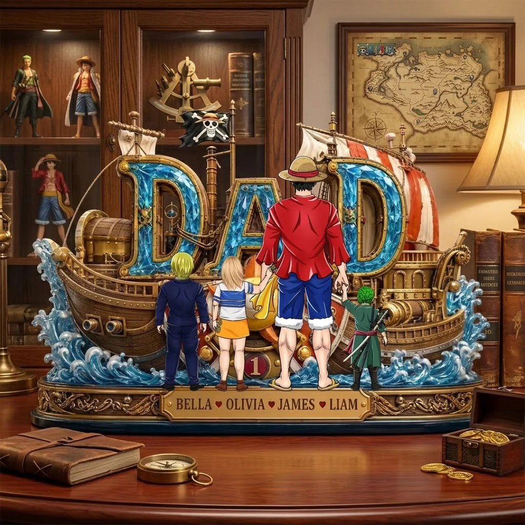 OnPi Adventure Pirate King Anime Dad - Personalized Acrylic Plaque - Gifts For Dad - Image 2
