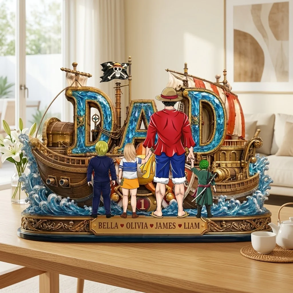 OnPi Adventure Pirate King Anime Dad - Personalized Acrylic Plaque - Gifts For Dad - Image 3