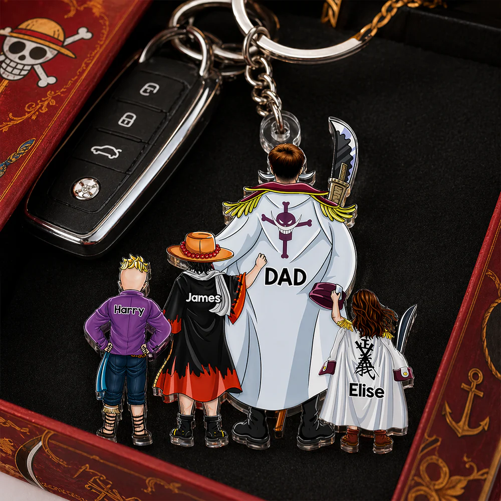 OnPi Dad And Kids - Personalized Acrylic Keychain - Gift For Dad HN02