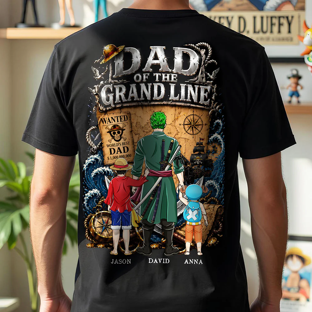OnPi Pirate Dad Of The Grandline - Personalized Shirt - Gift For Dad, Movie Fans