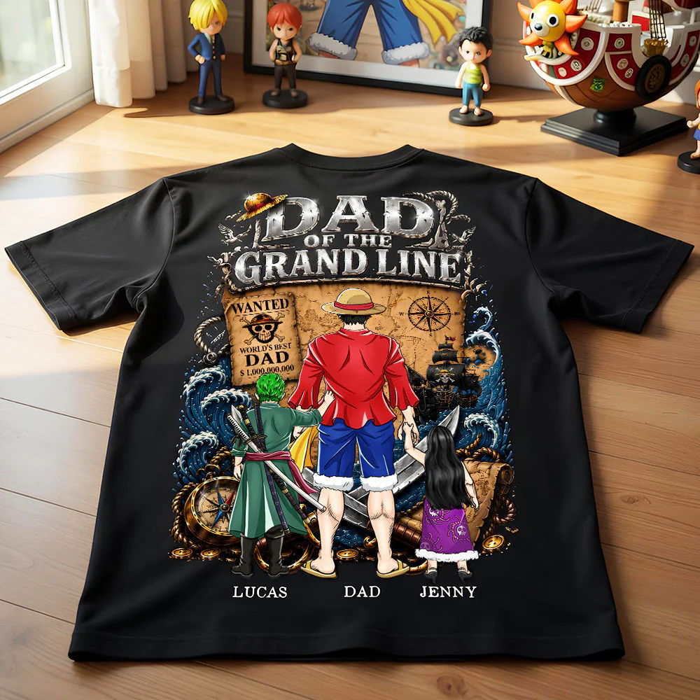 OnPi Pirate Dad Of The Grandline - Personalized Shirt - Gift For Dad, Movie Fans - Image 2