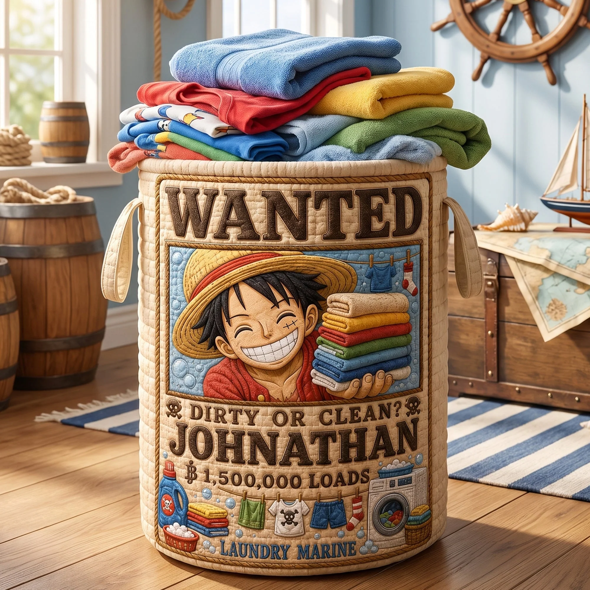 OnPi Wanted Adventure - Personalized Quilted Laundry Basket - Gift For Movie Fans, Laundry Lovers - Image 4