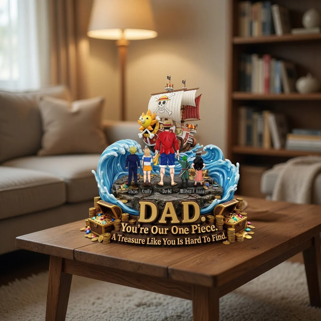 OnPi You're Our One Piece A Treasure Like You Is Hard To Find - Personalized Acrylic Plaque - Gift For Dad - Image 3