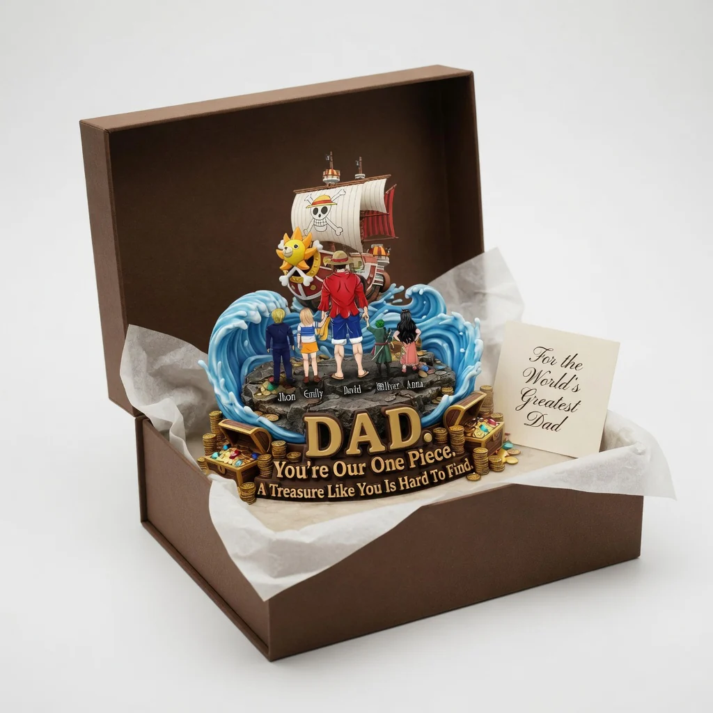 OnPi You're Our One Piece A Treasure Like You Is Hard To Find - Personalized Acrylic Plaque - Gift For Dad - Image 4