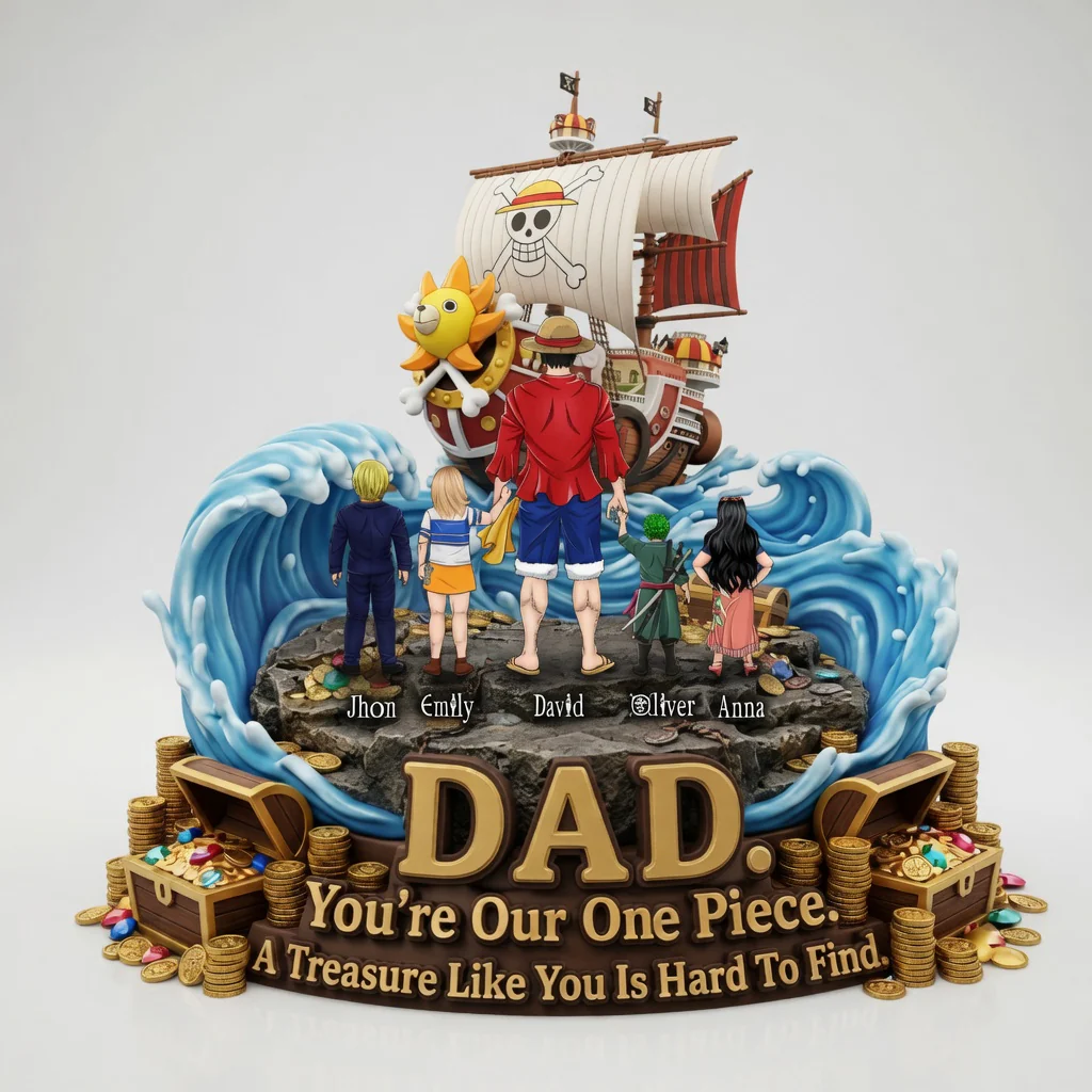 OnPi You're Our One Piece A Treasure Like You Is Hard To Find - Personalized Acrylic Plaque - Gift For Dad - Image 5