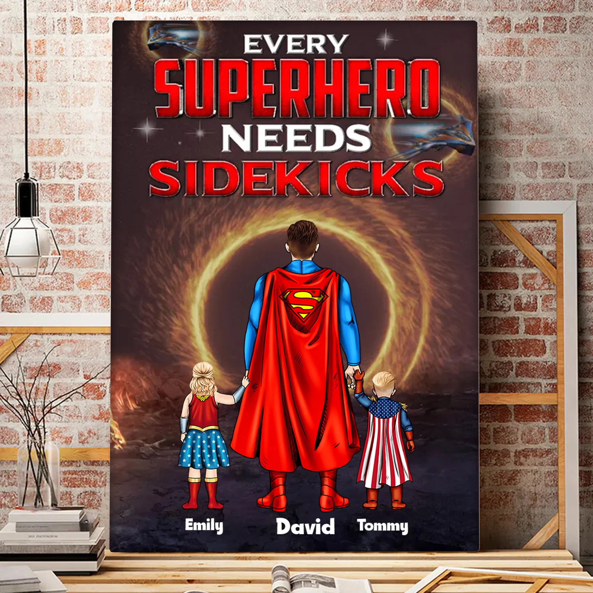 Our Adventure To See The Black Hole In The Galaxy - Gift For Dad, Husband, Father's Day - Personalized Canvas Poster