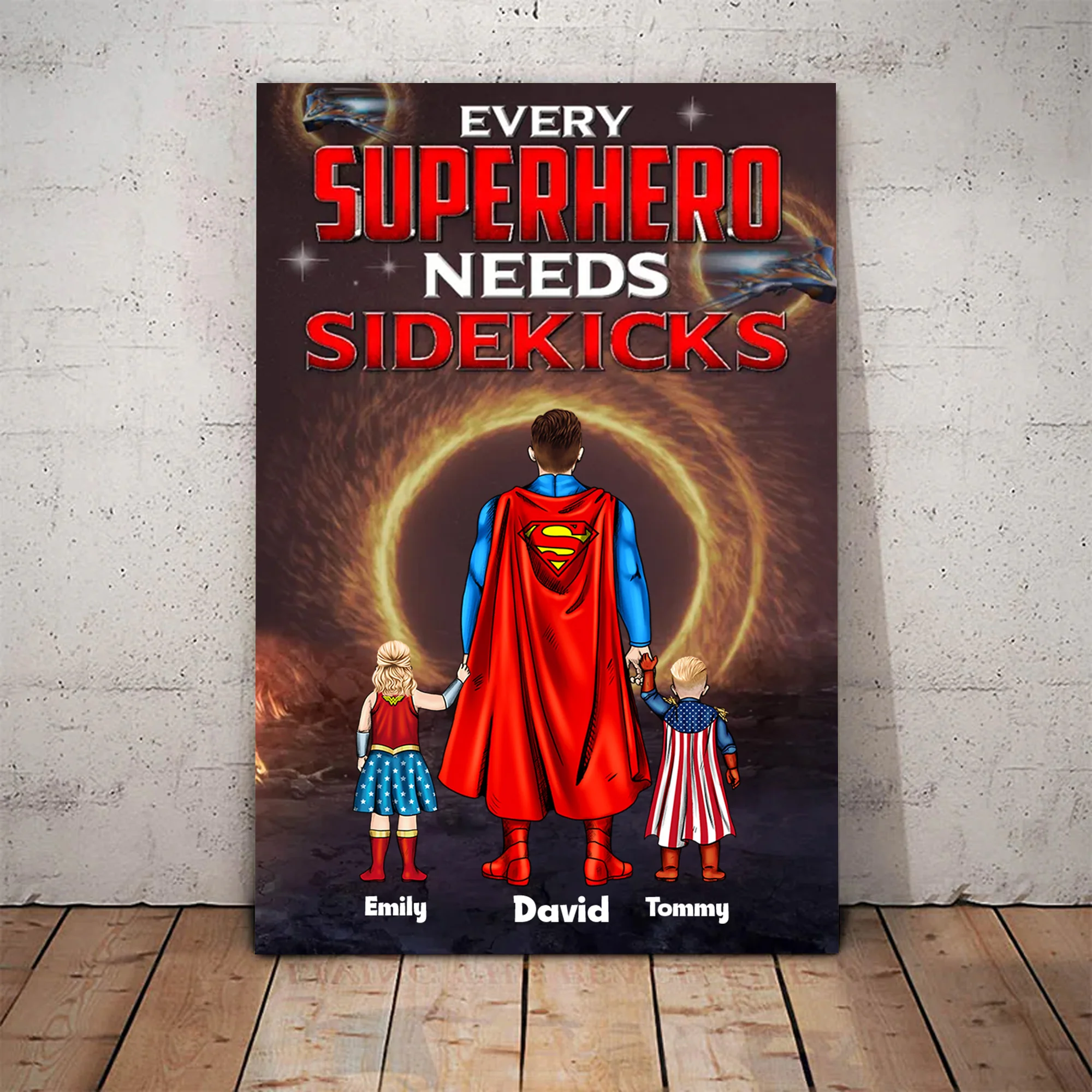 Our Adventure To See The Black Hole In The Galaxy - Gift For Dad, Husband, Father's Day - Personalized Canvas Poster - Image 3