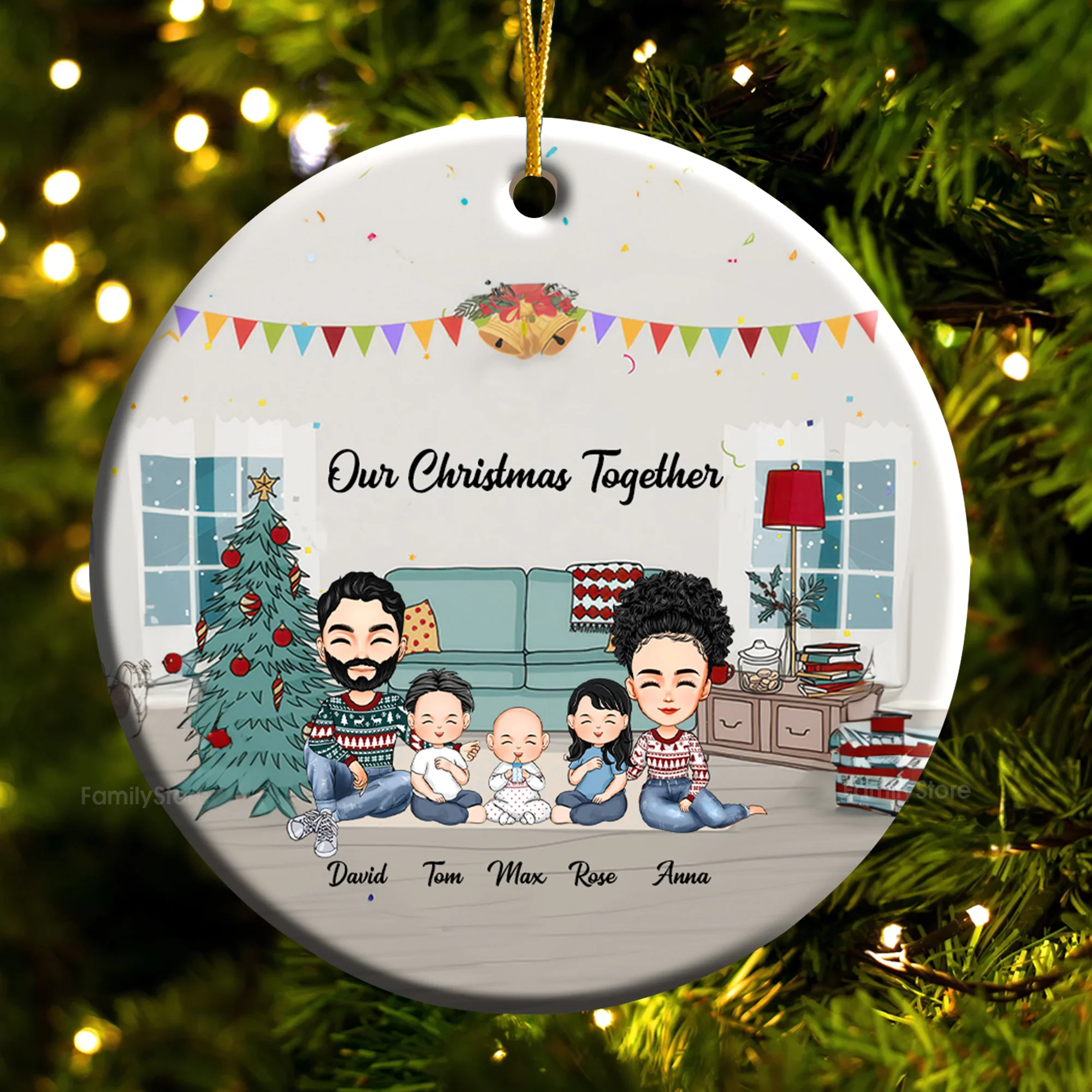 Our Christmas Together - Gift For Family - Personalized Ceramic Ornament - CL33 NA94 - Image 2