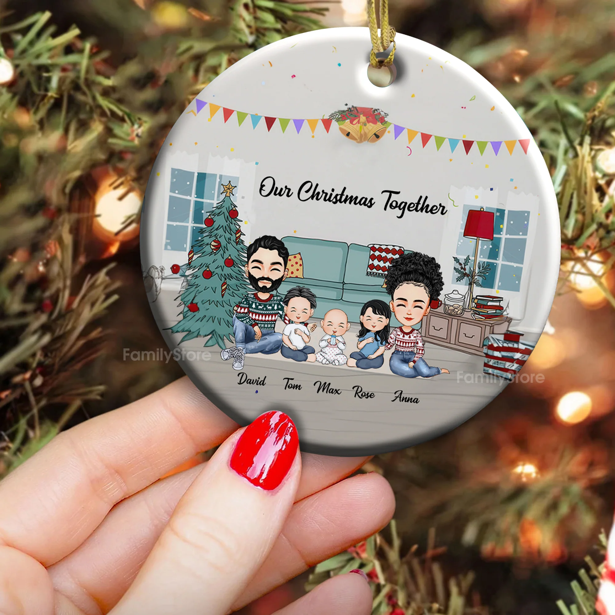 Our Christmas Together - Gift For Family - Personalized Ceramic Ornament - CL33 NA94 - Image 4