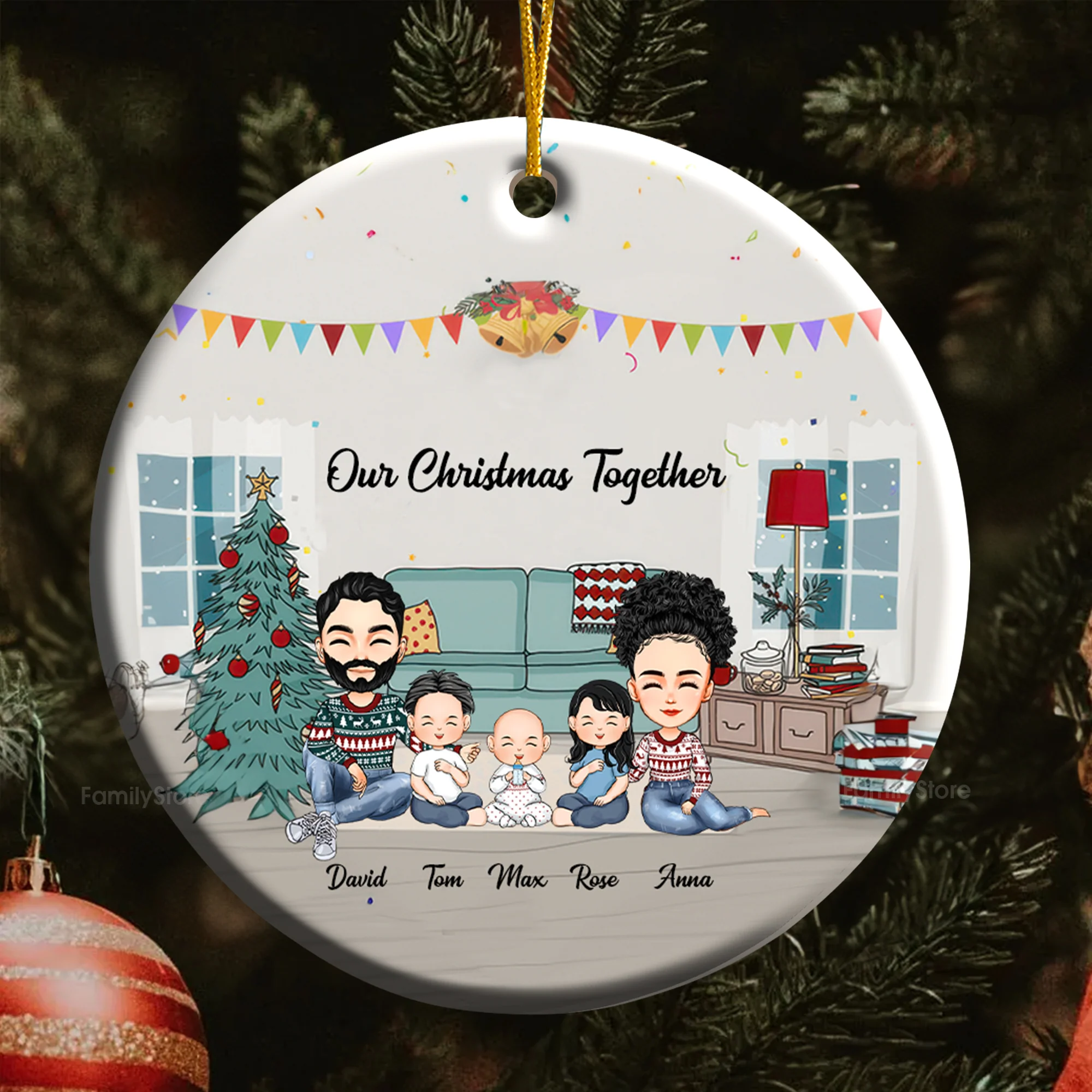 Our Christmas Together - Gift For Family - Personalized Ceramic Ornament - CL33 NA94 - Image 5