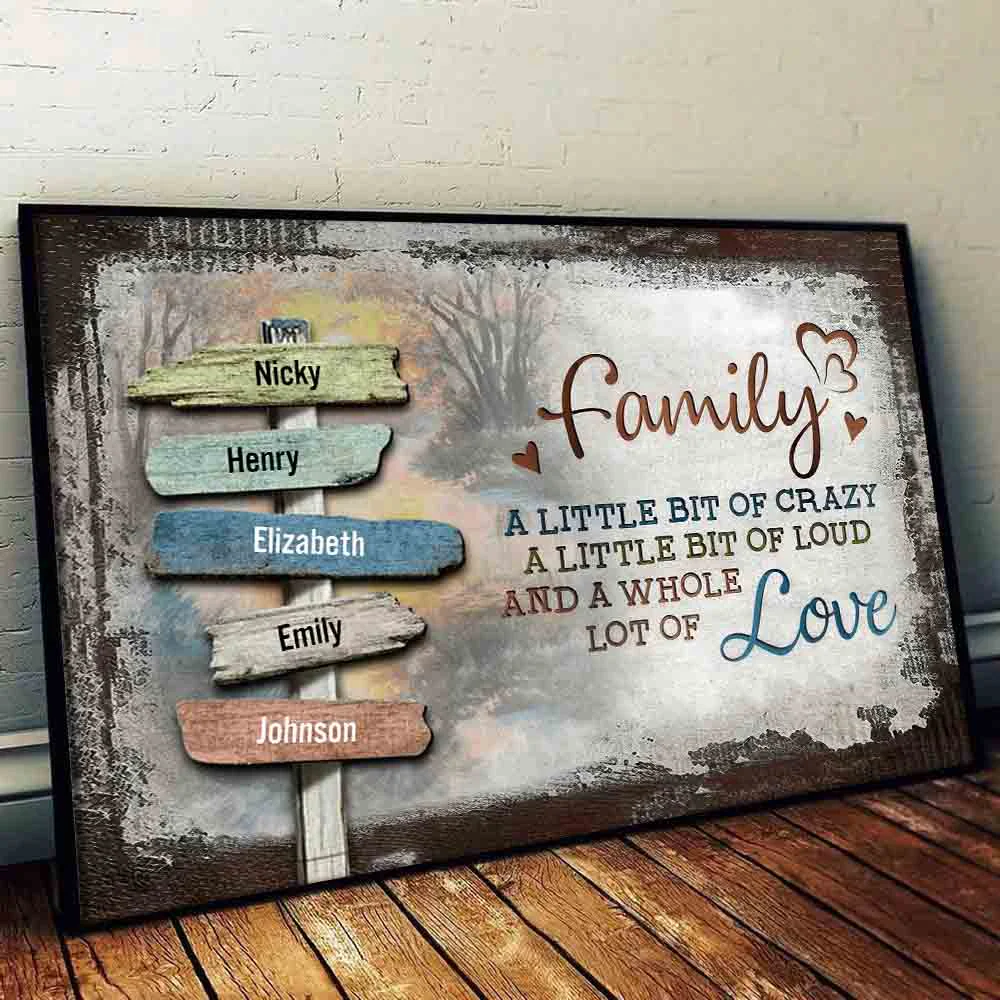 Our Crazy Loud Love Family - Personalized Canvas Poster - Gift For Mom, Family Members - Image 3