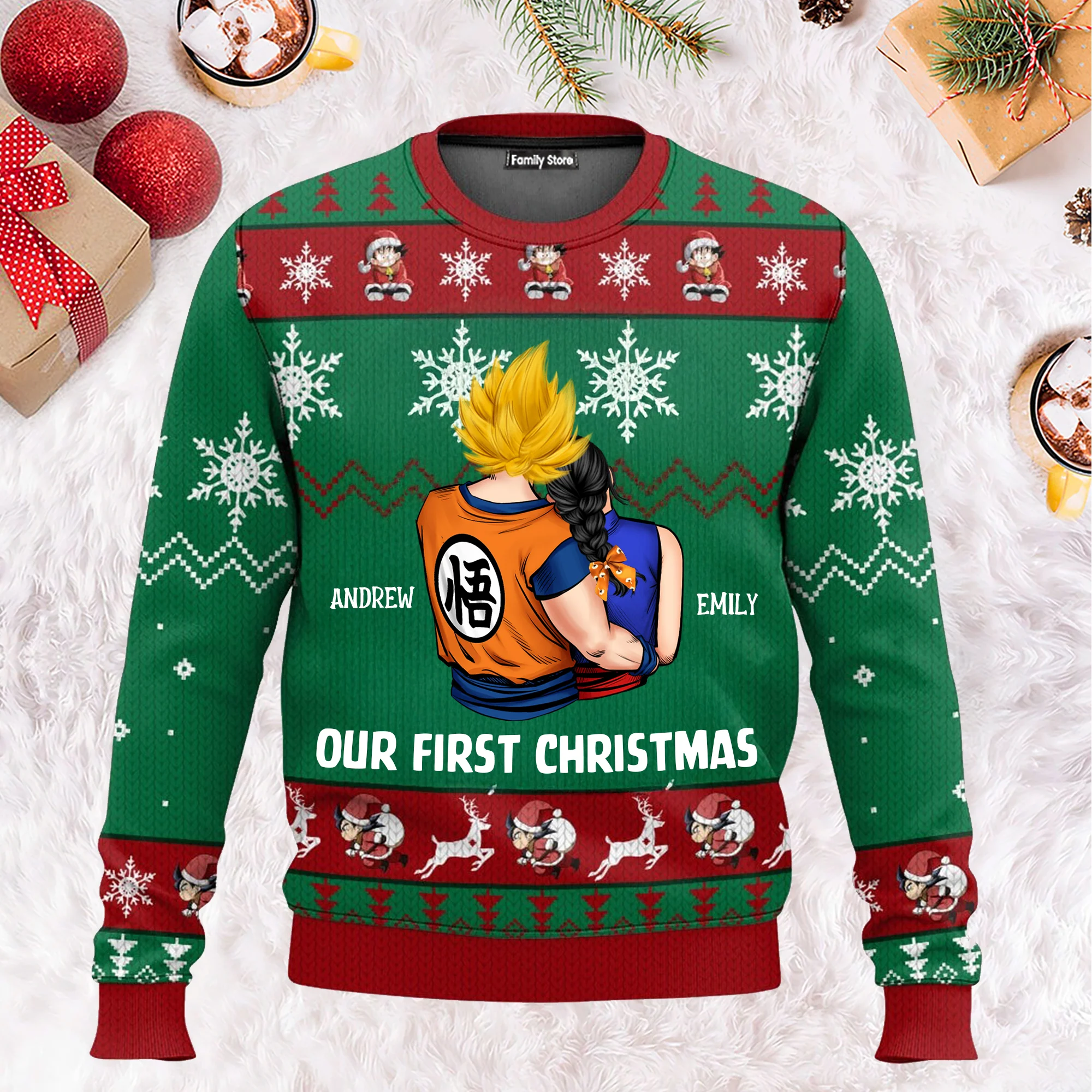 Our First Christmas DrBa - Gift For Couples - Personalized Ugly Sweater - CL18 NH96