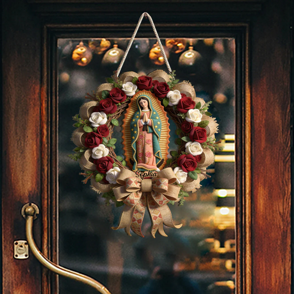 Our Lady Of Guadalupe - Personalized Christian Custom Shaped Wood Sign - Gift For Family - Image 2