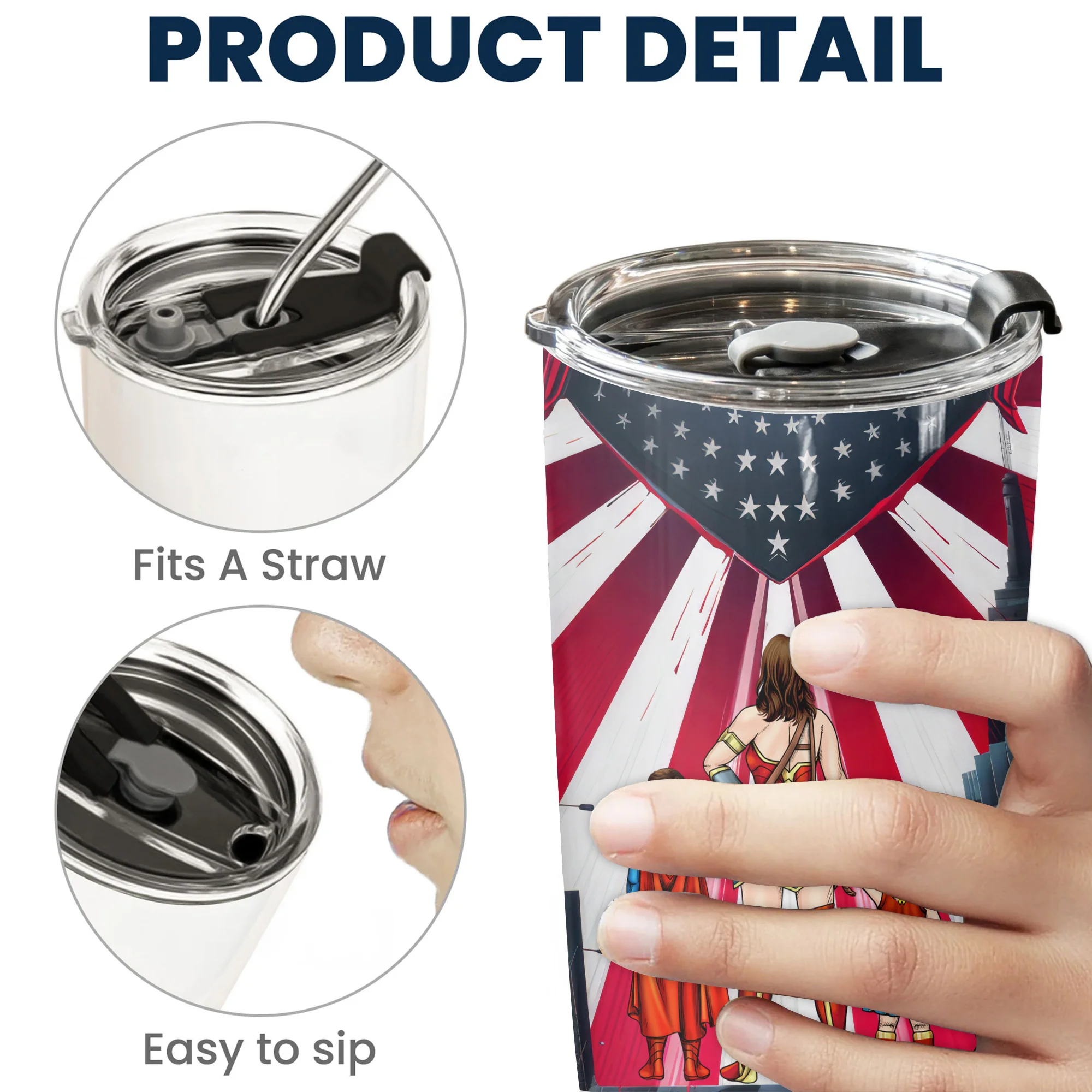 Our Super Hero Mom Has The Best Power - Personalized Stainless Steel Tumbler - Gift For Mom, Mother's Day | CL02 NA94 - Image 5