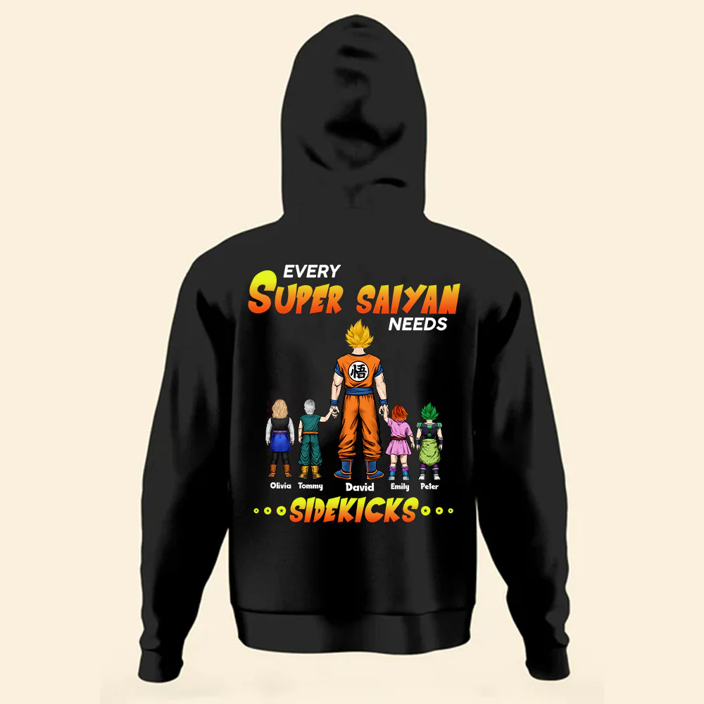 DrBa Our Super Saiyan Dad And His Sidekicks - Gift For Dad, Father's Day - Personalized TShirt CL03 - Image 3