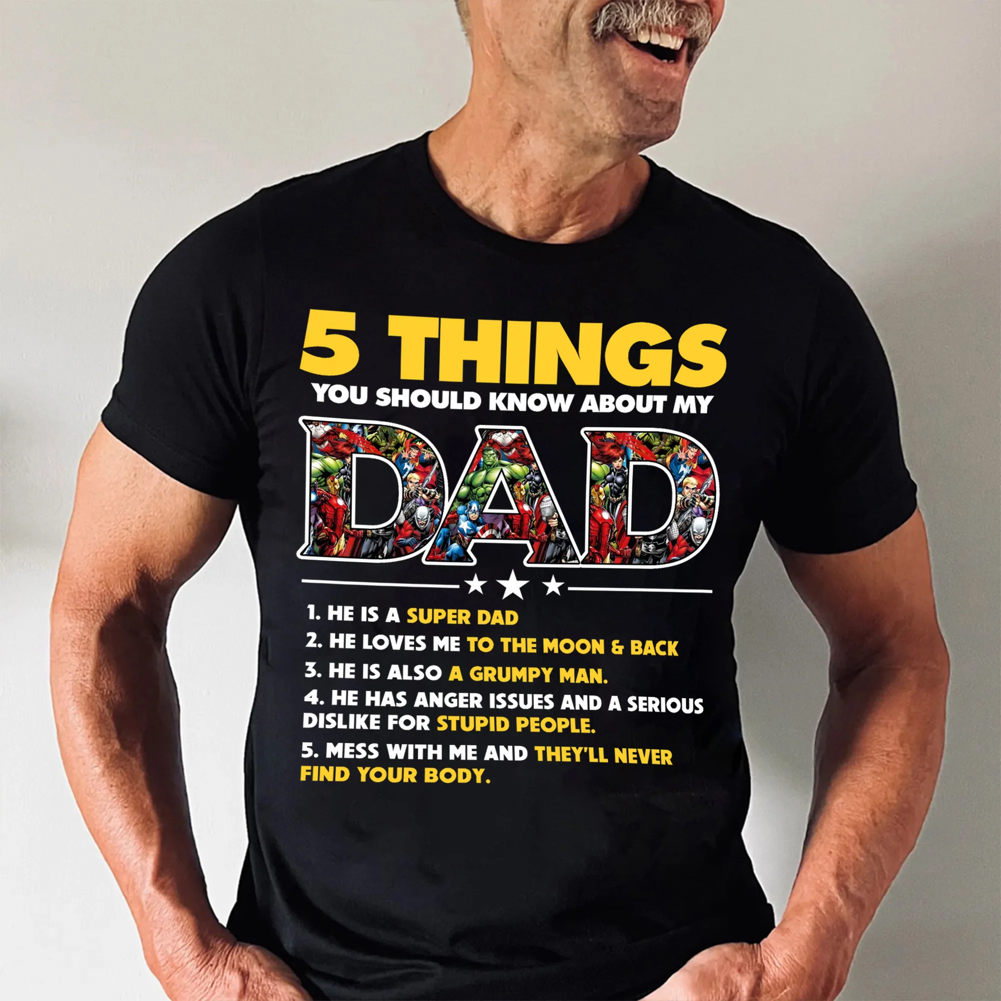 Super Hero Papa I Love You For Ever - Gift For Dad, Husband, Father's Day - Personalized Shirt 2 Side - Image 4