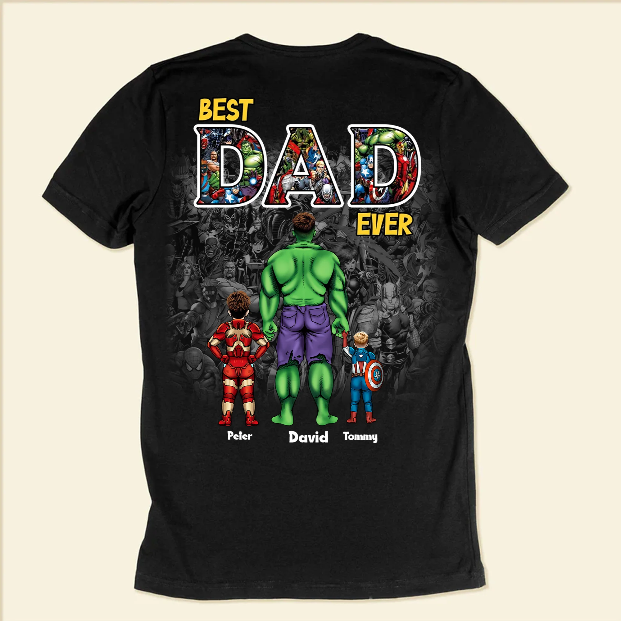 Super Hero Papa I Love You For Ever - Gift For Dad, Husband, Father's Day - Personalized Shirt 2 Side - Image 5