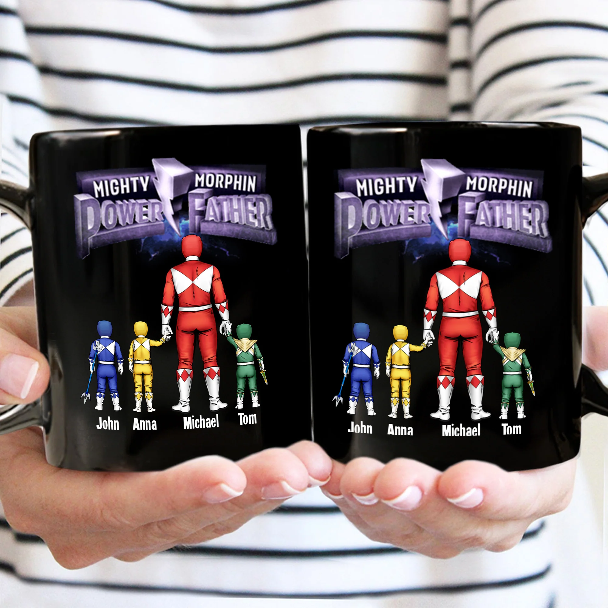 Papa Super Power Is So Wonderful - Gift For Dad - Personalized Black Mug - CL21 NA94 - Image 2