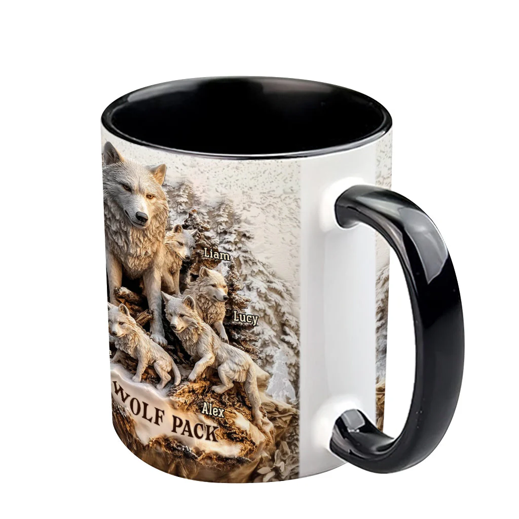 Papa's Wolf Pack - Personalized Accent Mug - Gift For Dad - Image 5