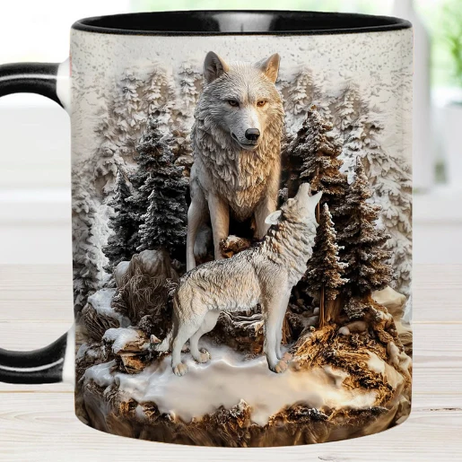 Papa's Wolf Pack - Personalized Accent Mug - Gift For Dad - Image 6