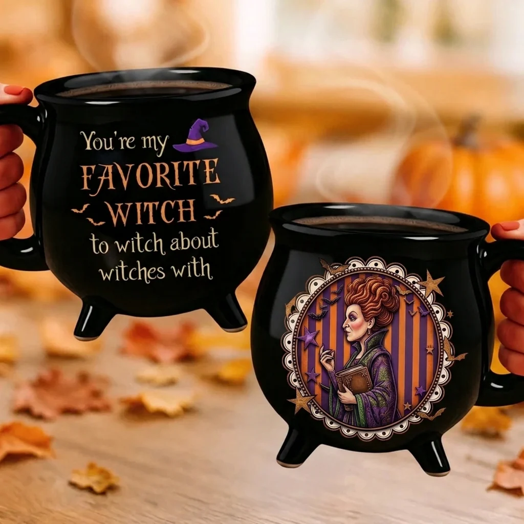 Partners In Potions - Custom Witch Cauldron Coffee Mug - Personalized Halloween Witchy Gifts For Besties, Sisters, BFF, Family, Yourself - Image 2