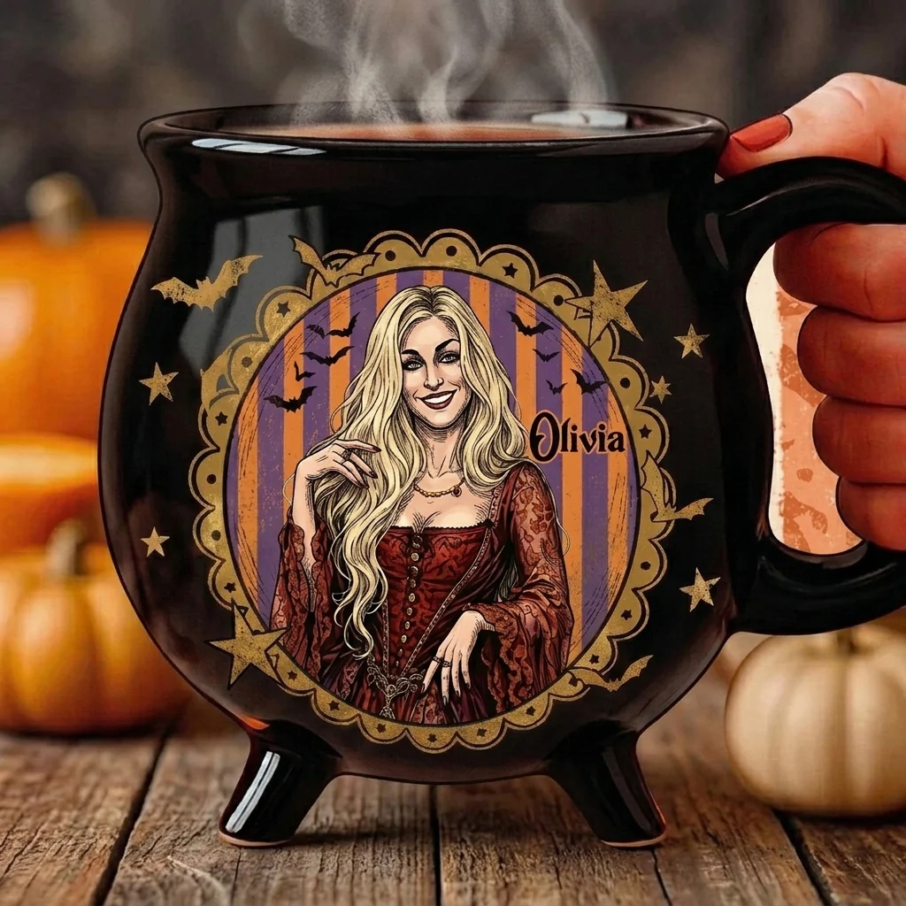 Partners In Potions - Custom Witch Cauldron Coffee Mug - Personalized Halloween Witchy Gifts For Besties, Sisters, BFF, Family, Yourself - Image 3