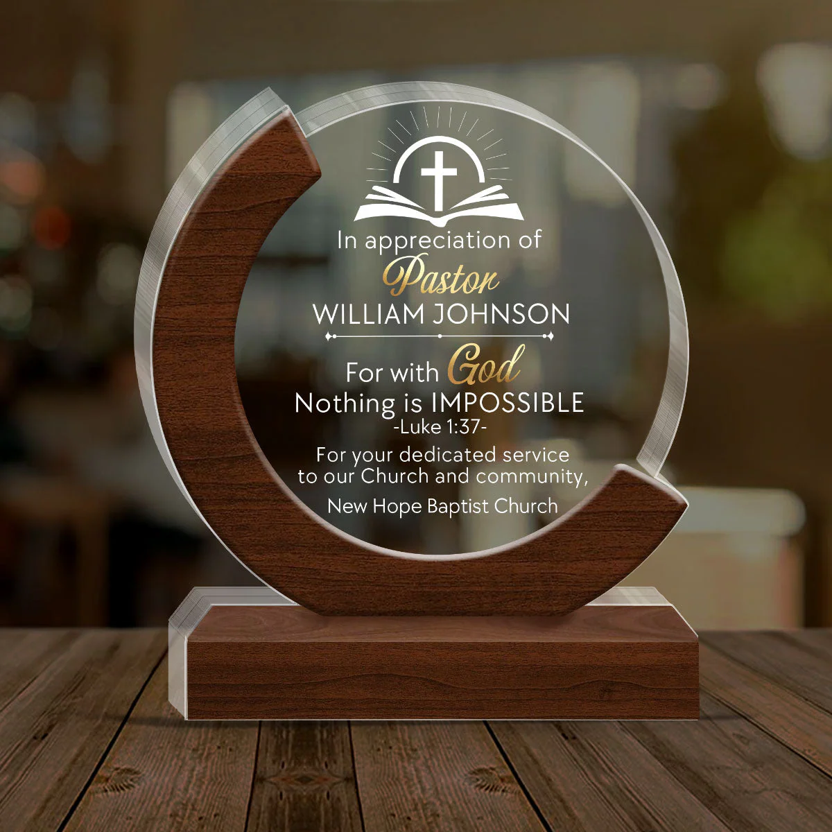 Pastor Appreciation - Personalized Acrylic Plaque TD118 - Image 3