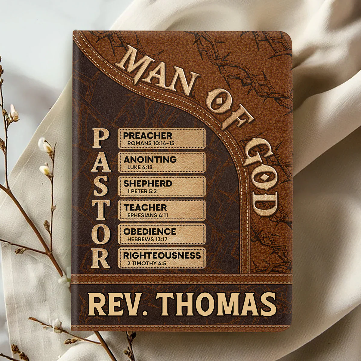 Pastor Man Of God - Personalized Leather Cover Notebook TD118 - Image 2