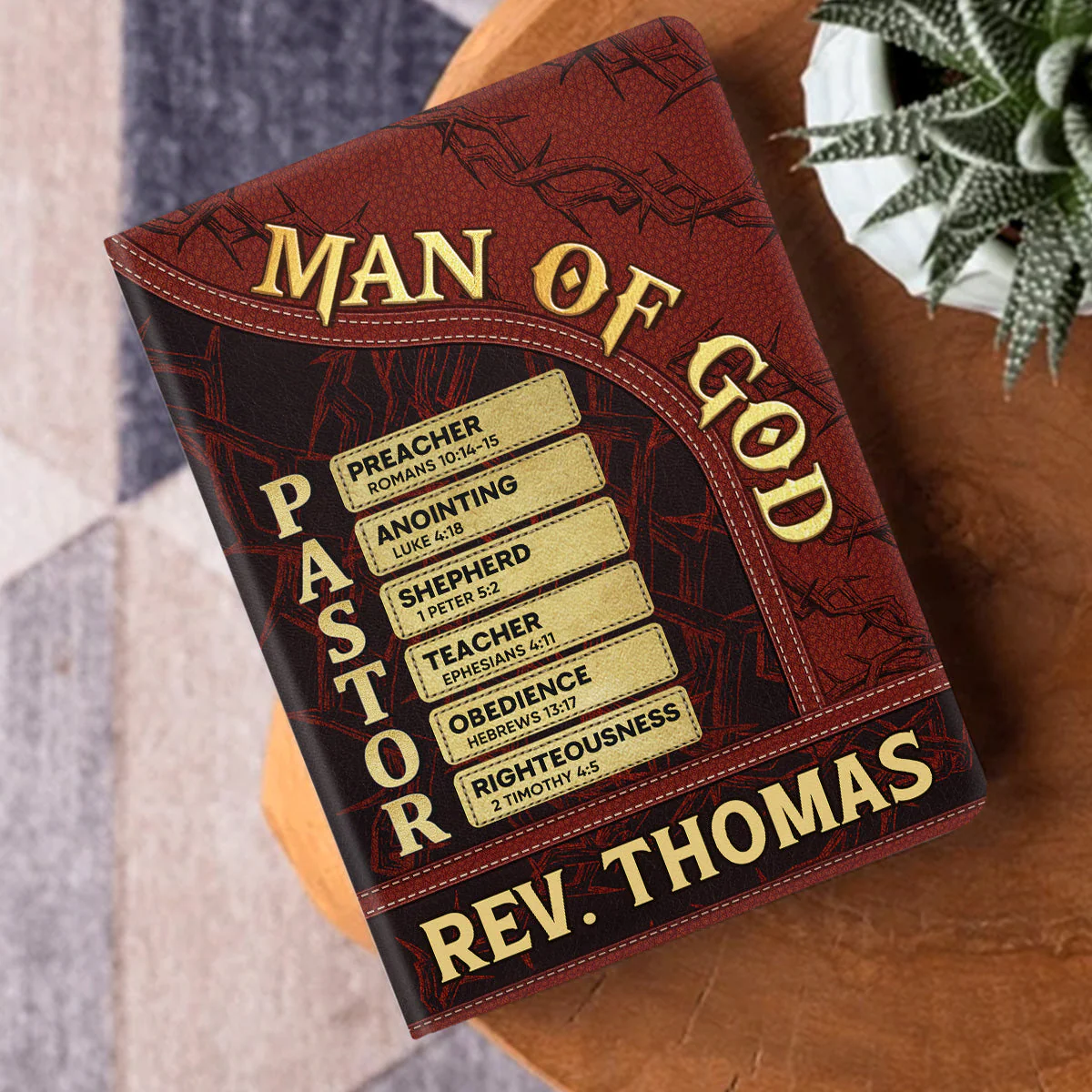 Pastor Man Of God - Personalized Leather Cover Notebook TD118 - Image 3
