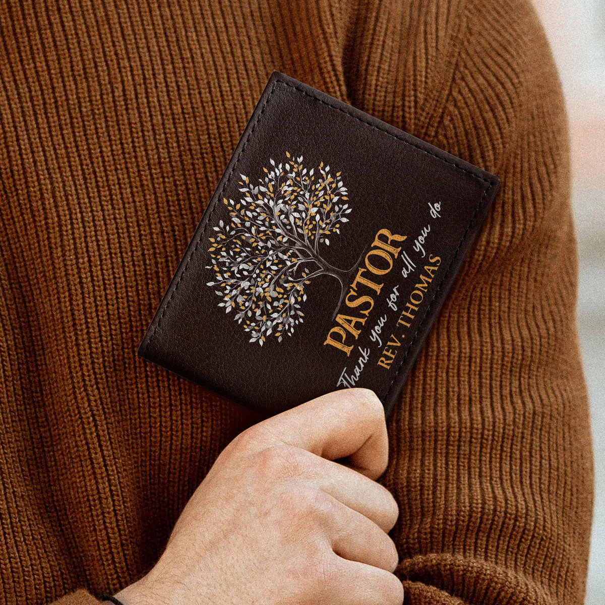 Pastor Thank You For All You Do - Personalized Folded Wallet For Men - Image 3