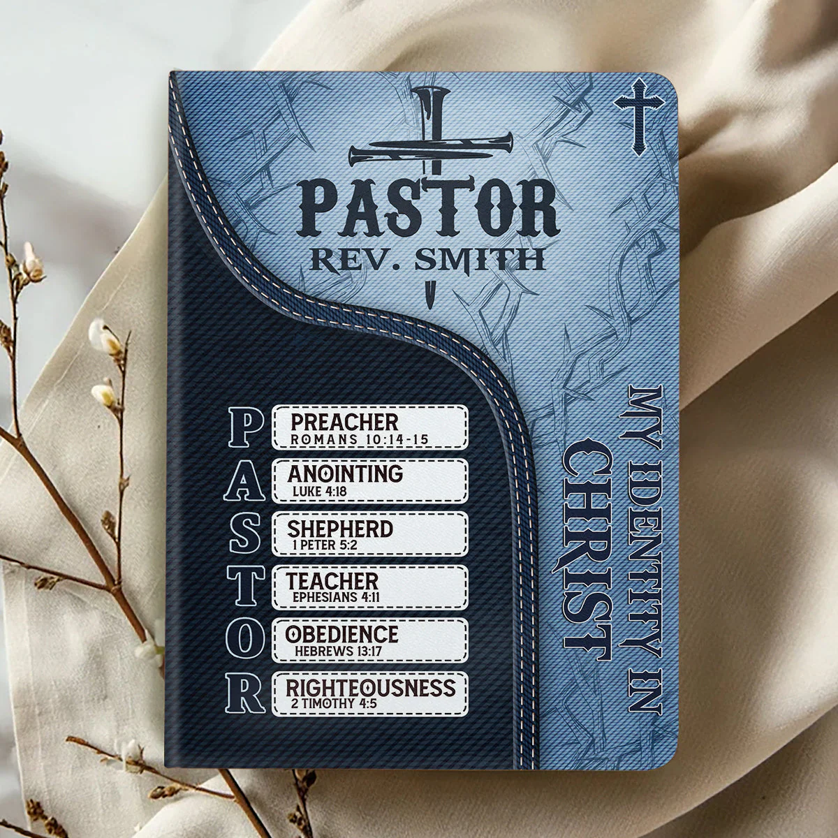 Pastor Your Identity In Christ - Personalized Leather Cover Notebook TD118 - Image 2