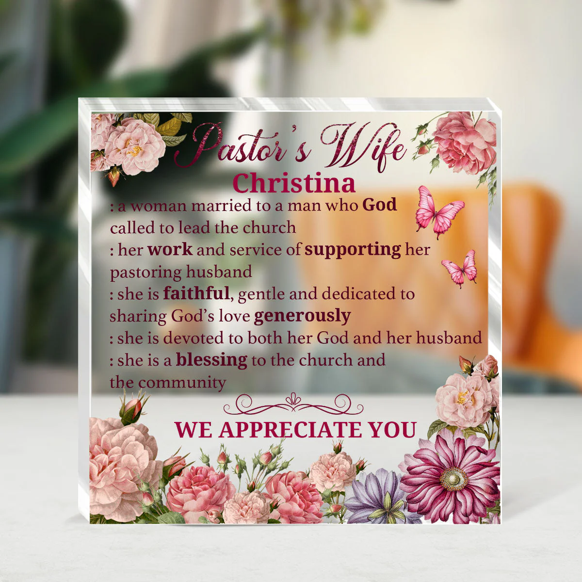 Pastor's Wife's Definition - Personalized Acrylic Plaque TD118 - Image 3
