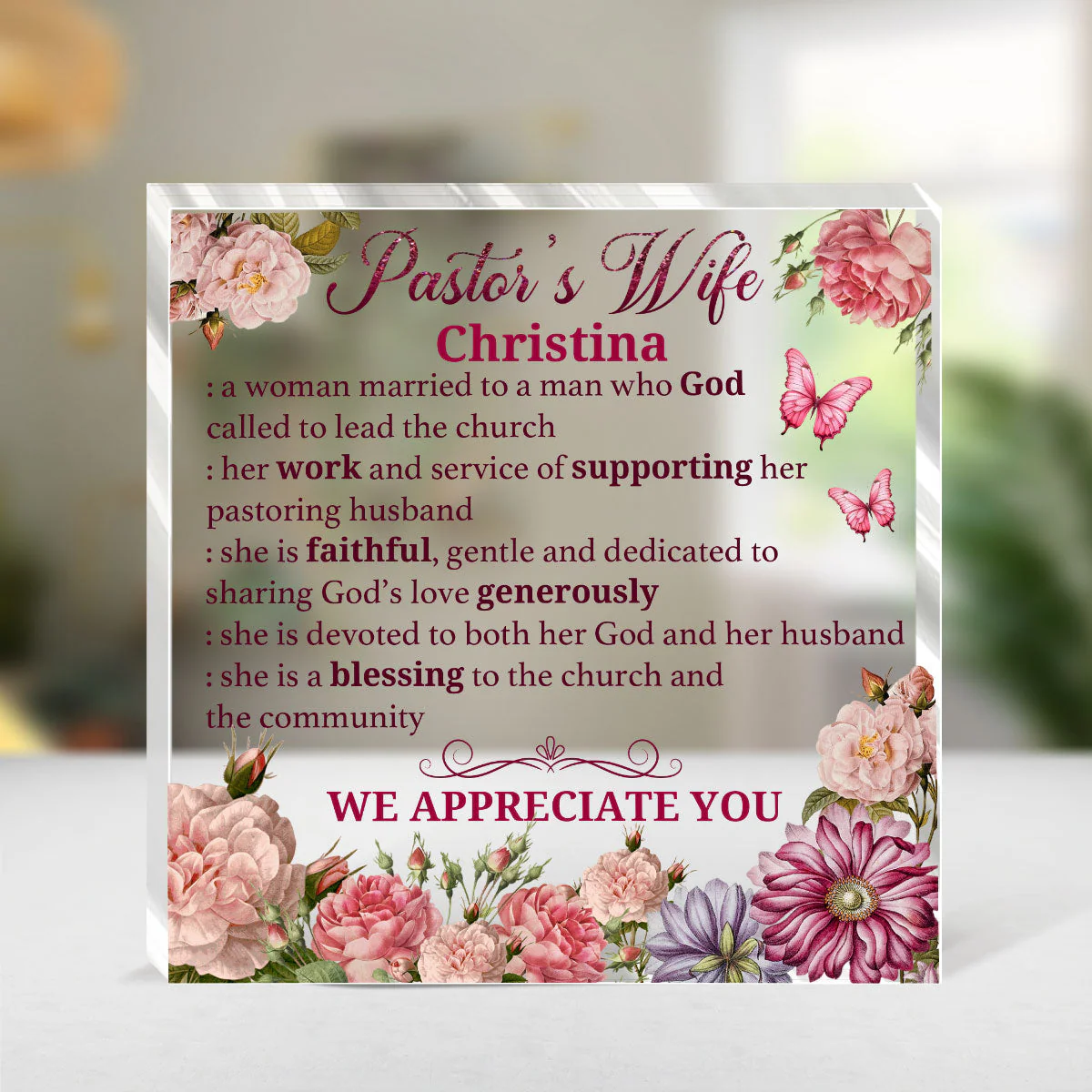 Pastor's Wife's Definition - Personalized Acrylic Plaque TD118 - Image 4
