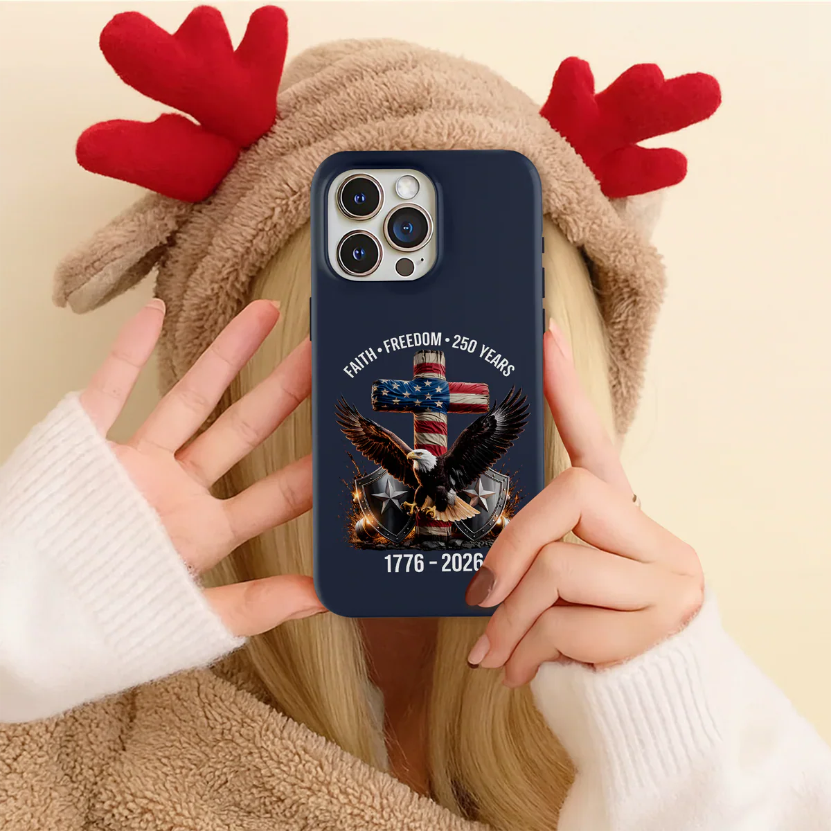 Patriotic Eagle Faith Freedom 250 Years America - Personalized Phone Case - Gift For Patriots - Image 2