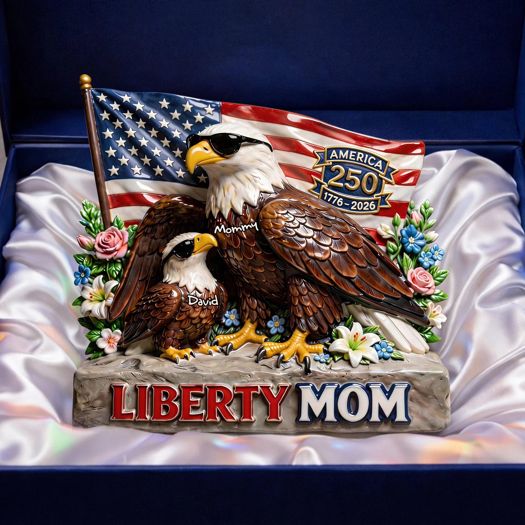 Patriotic Mom Eagle American Flag 250 Anniversary - Personalized Acrylic Plaque - Gifts For Mom - Image 4