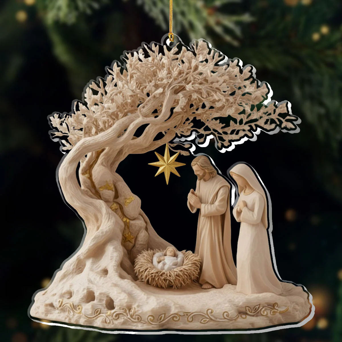 Peaceful Nativity - 1-Layer Acrylic Ornament HL128