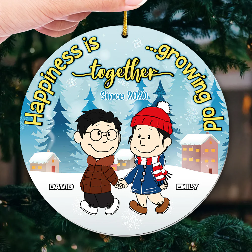 Peanut Christmas Happiness Together - Personalized Acrylic Ornament - Gift For Couples | CL43 HH01 - Image 3