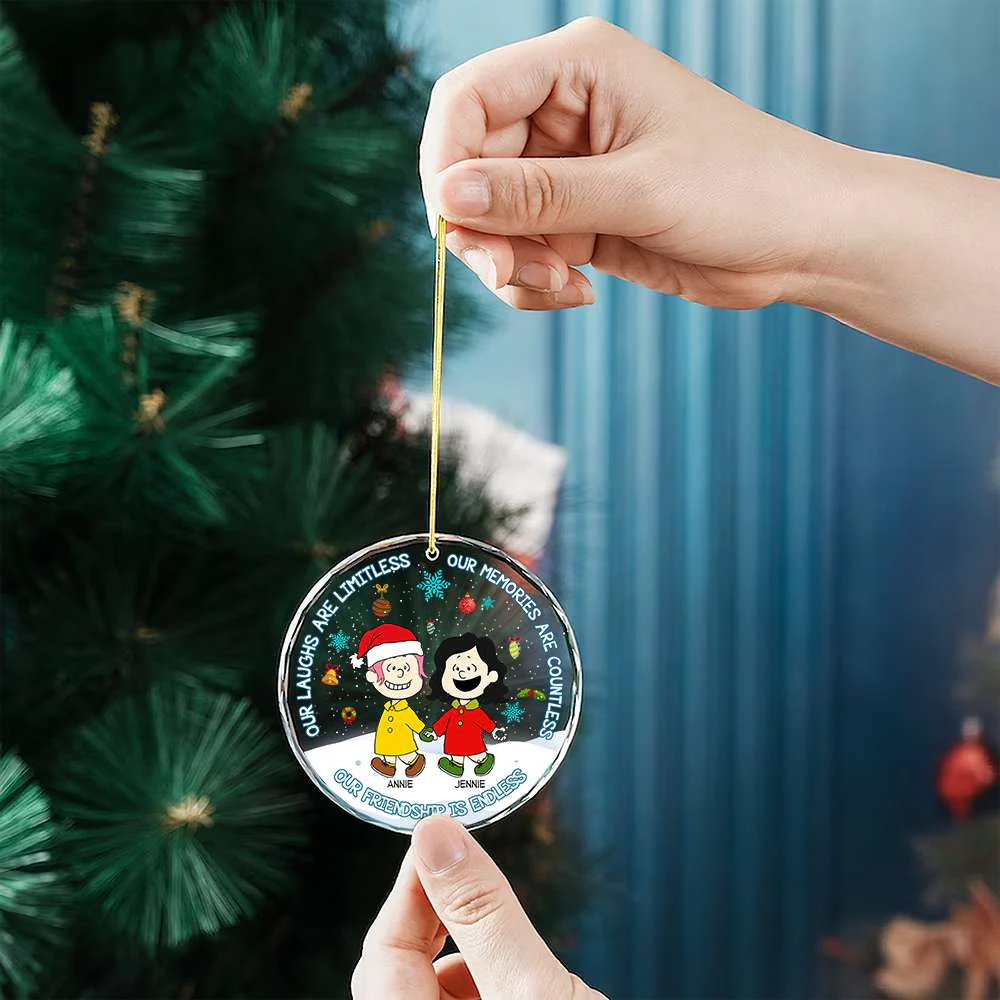Peanut Christmas It's the Most Wonderful Time of the Year - Gift For Friend - Personalized Glass Ornament - CL48 - Image 3