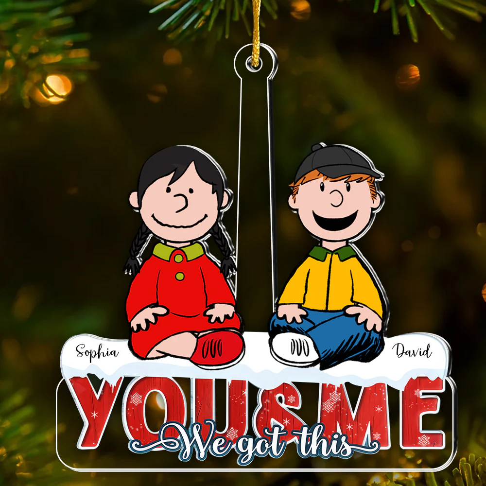Peanut You And Me We Got This - Personalized Acrylic Ornament - Gift For Couples | GR11 NL122 - Image 2