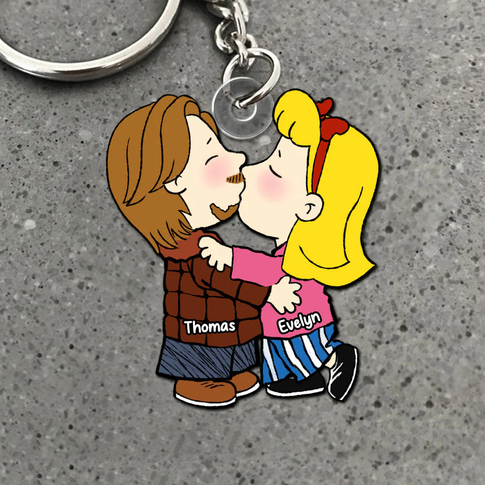 Peanut Couple Hug - Personalized Keychain - Gift For Couple, Husband Wife | GR9 NH96 - Image 2