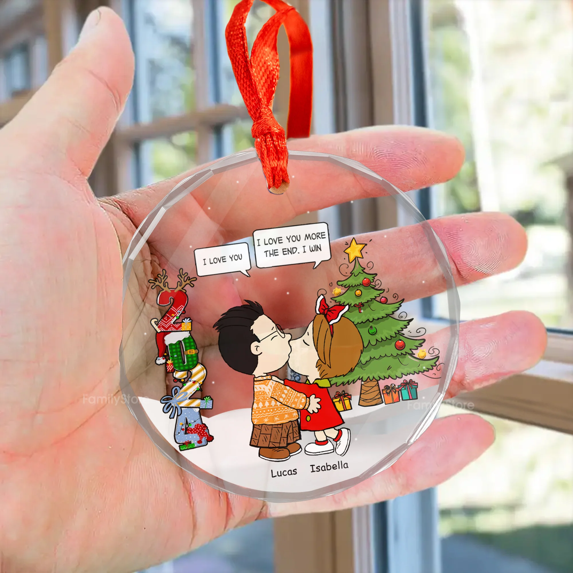 Peanut I Love You More The End I Win - Personalized Glass Ornament - Gift For Couple, Husband Wife - CL45 NH96 - Image 3