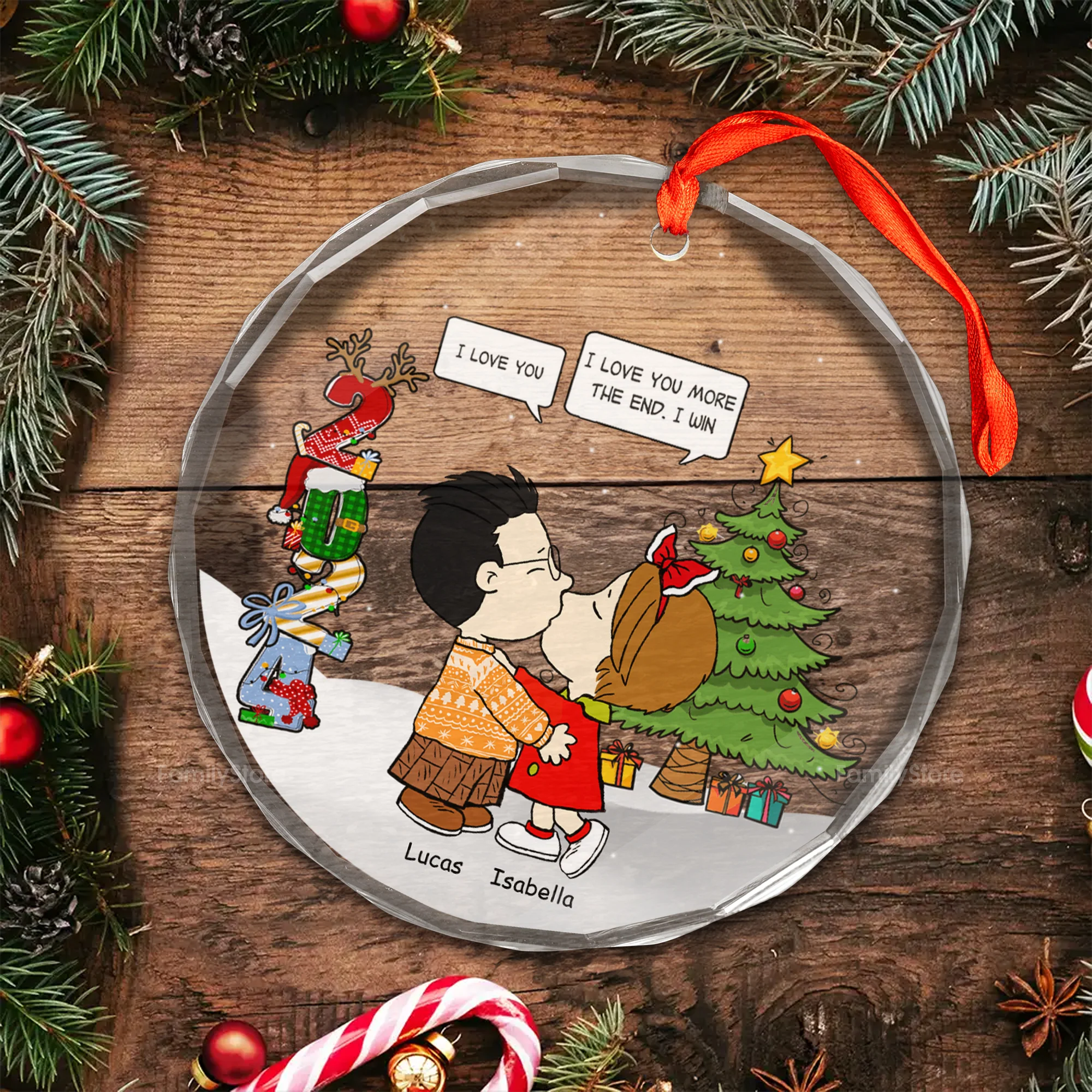 Peanut I Love You More The End I Win - Personalized Glass Ornament - Gift For Couple, Husband Wife - CL45 NH96 - Image 4