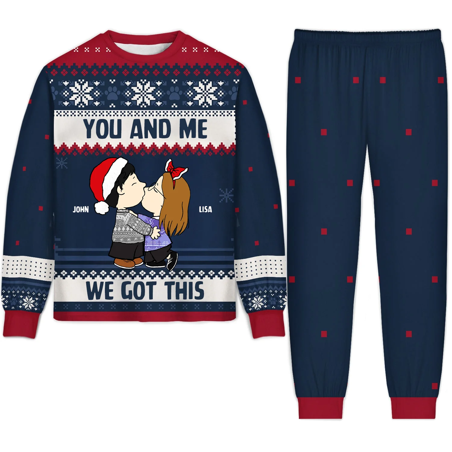 Peanut You And Me We Got This - Personalized Unisex Pajamas Set - Gift For Couple, Husband Wife - CL45 NA94 - Image 2