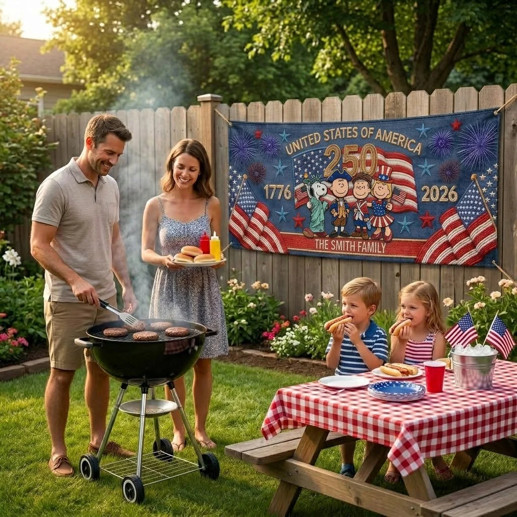 Penu Celebrate 250 Years Of America Freedom - Personalized Outdoor Banner - Gift For Family, Patriots NL122 - Image 4