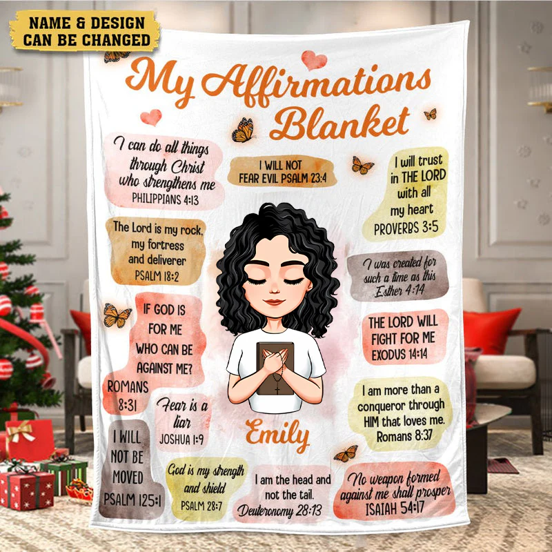 Personalized Blanket For Daughter, Granddaughter - My Affirmations - Meaningful Birthday Gifts | CLGOD05 TD118 - Image 2