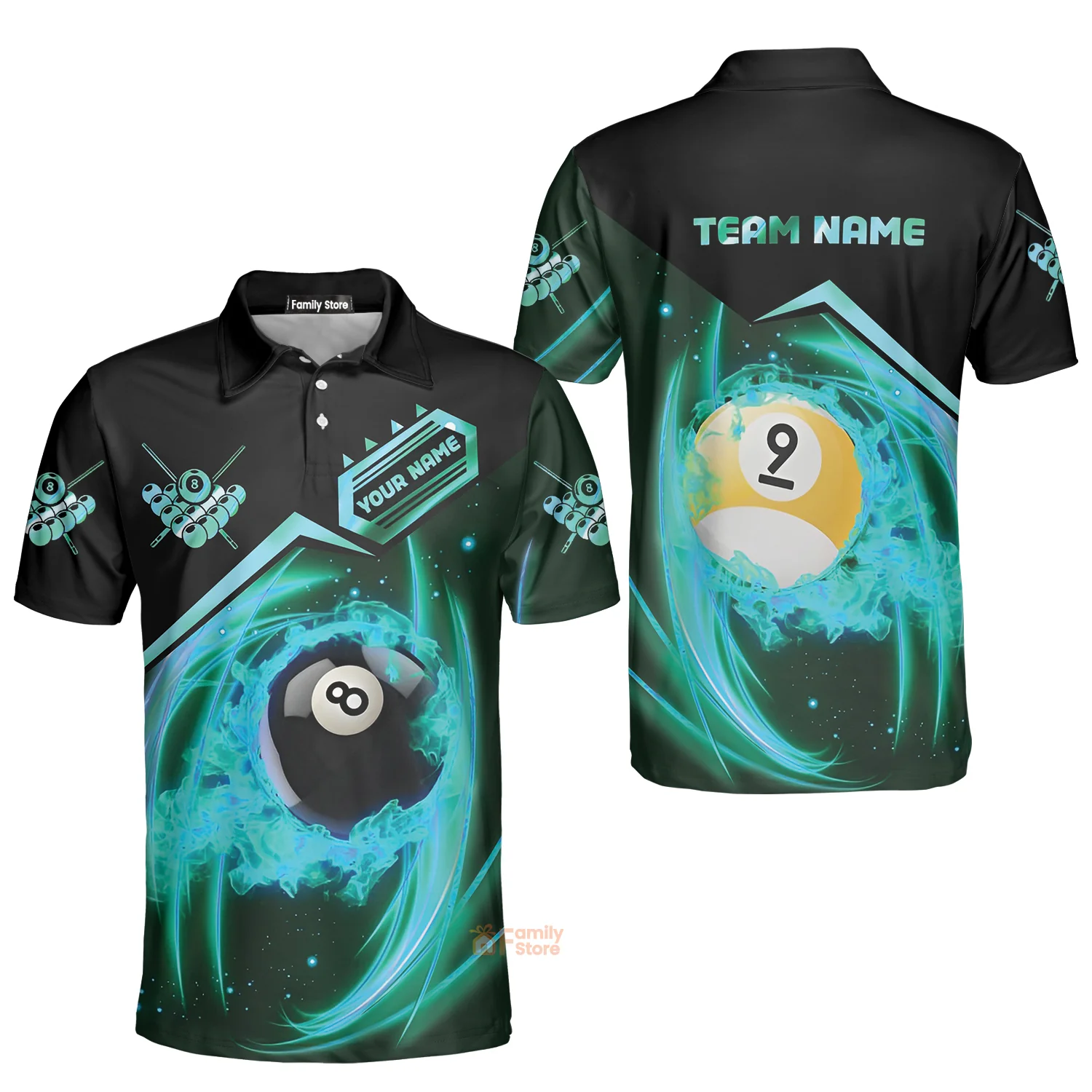 Personalized Rock Billiard Team Name Polo Shirt - Image 3