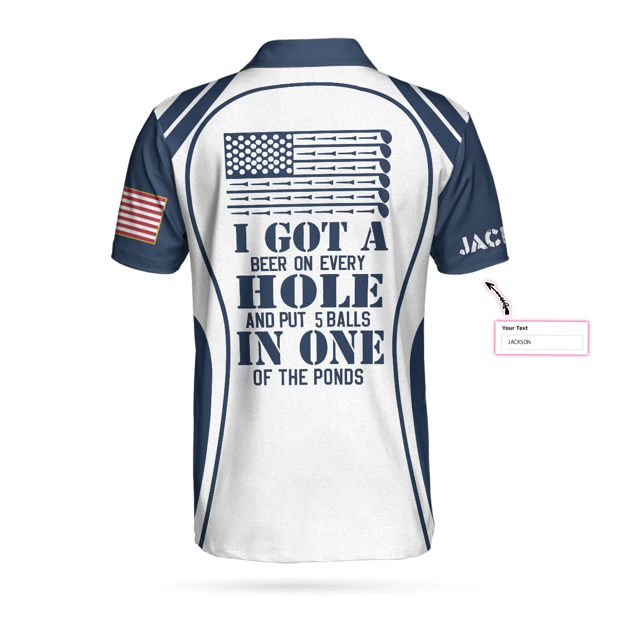 Custom Name Skull Golf Us Flag - Personalized Men Polo - Image 4