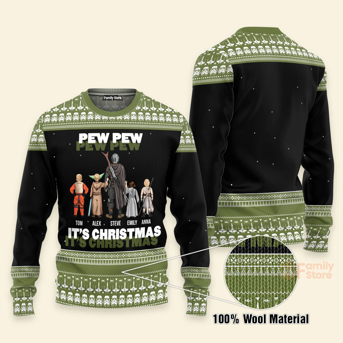 Pew Pew It's Christmas Stwa - Personalized Ugly Sweatshirt - Gift for Dad, Grandpa, Husband CL08 NH96 - Image 6